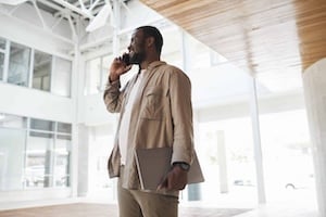 African American Businessman Speaking by Phone