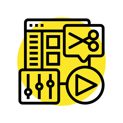 Video editing interface icon representing The Editor plan from The Breezy Company