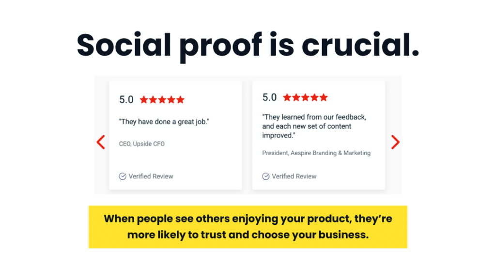 social proof is crucial on your website