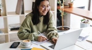 woman on laptop optimizing website for user experience