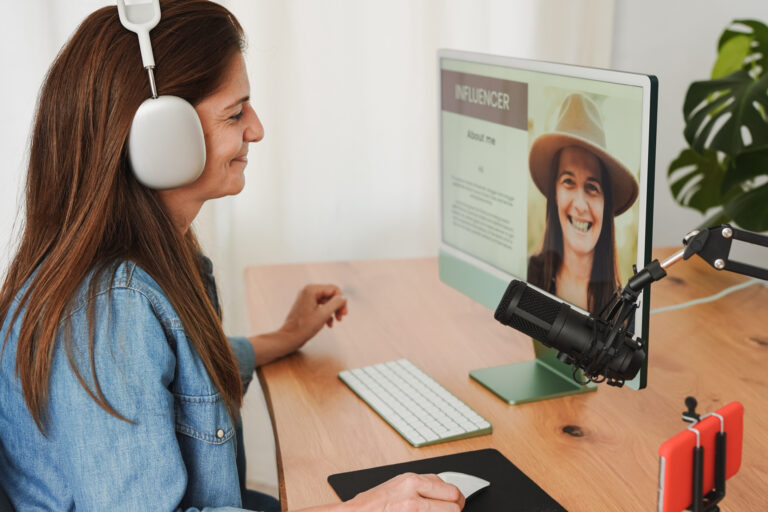 Businesswoman building trusted online reputation through digital branding strategies