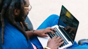 Business owner making website updates