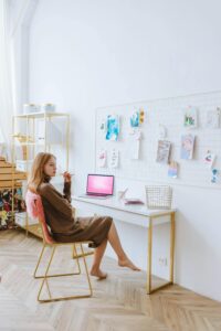 business owner thinking about website color branding