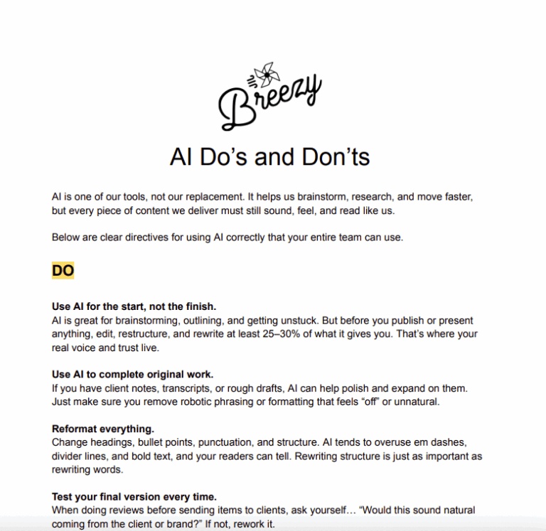 Free AI Do's and Don'ts Template