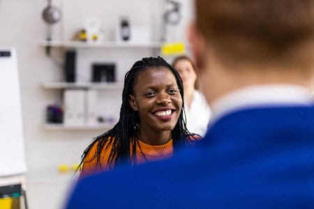 Business team working in a start-up office thought-leader