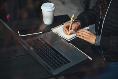 Unrecognized person getting ready for the business meeting personalize